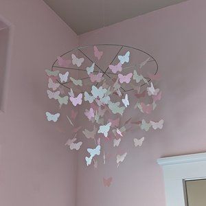 Pink Paper Butterfly Ceiling Mobile (Pottery Barn)